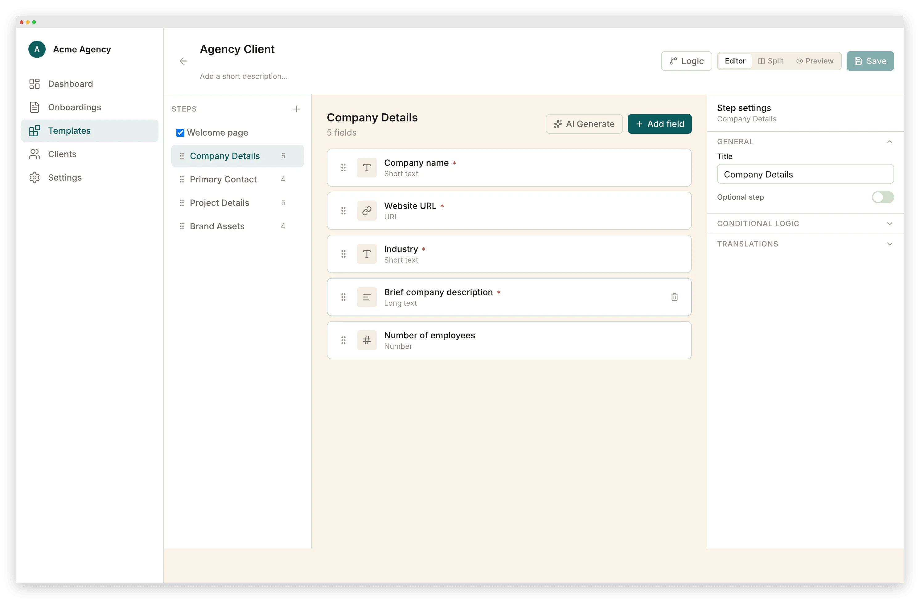 Drag-and-drop form builder
